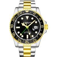 STHRLING Original Men's Meridian 3965 Quartz 42mm Diver Stainless Steel Bracelet 22mm in Gold