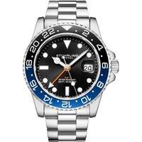 STHRLING Original Men's Meridian 3965 Quartz 42mm Diver Stainless Steel Bracelet 22mm in Blue
