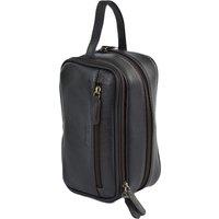 Ashwood Leather Men's 'Viaggio' Real Leather Toiletry Washbag in Brown