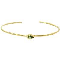 Harfi Women's Peridot August Birthstone Gold Plated Bangle | Size: 7.5 inches