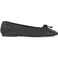 Dune London Women's 'Heat' Leather Ballet Pumps in Black | Size: 8