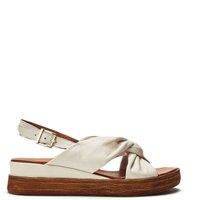 Moda In Pelle Women's 'Kalmia' Leather Flatforms in Off-White | Size: 5