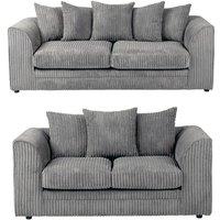 SOFA SCENE LTD CHICAGO JUMBO CORD 3+2 SOFA SET SUITE GREY