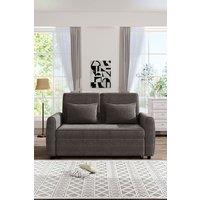 Contemporary Convertible Sleeper Sofa in Grey with 2 Pillows