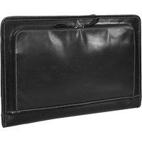 House of Leather Real Leather Folio Bag A4 Document Underarm Clutch Portfolio Case Aero Black | Size: Large