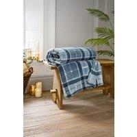 The Lyndon Company Pheasant Check Throw Navy - 140 x 180cm Plush Blanket | Size: 140 cm x 180 cm