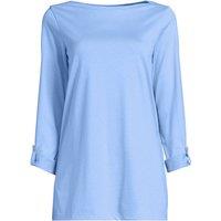 Lands' End Women's Long Sleeve Supima Boatneck Tunic Top in Pale Blue | Size: 14-16
