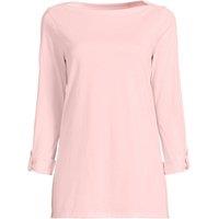 Lands' End Women's Petite Long Supima Boatneck Tunic Top in Pink | Size: 14-16