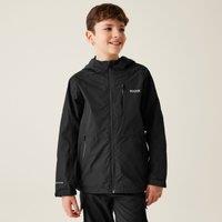 Regatta Calderdale III Hooded Waterproof Jacket in Jet Black | Size: 11-12 Years