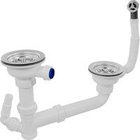 McAlpine SK2-BWS Sink Kit with 2 Basket strainer Wastes (no Trap) in White