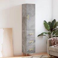 Berkfield Home Highboard Concrete Grey 34.5x34x180 cm Engineered Wood