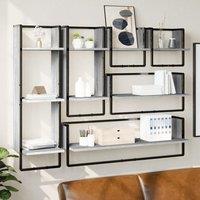 Berkfield Home 6 Piece Wall Shelf Set with Bars Grey Sonoma Engineered Wood