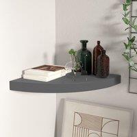 Berkfield Home Floating Corner Shelf High Gloss Grey 35x35x3.8 cm MDF