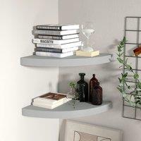 Berkfield Home Floating Corner Shelves 2 pcs Grey 35x35x3.8 cm MDF