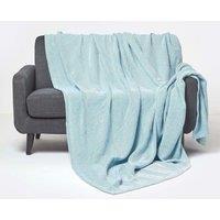 Homescapes 100% Cotton Throw Soft, Stylish & Machine Washable in Teal | Size: 255 cm x 360 cm
