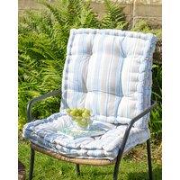 Dibor Set of 2 Giant Blue Striped Outdoor Garden Chair Seat Pad Cushions L50 x W50cm | Size: 50 cm x 50 cm