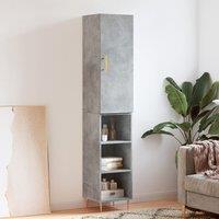 Berkfield Home Highboard Concrete Grey 34.5x34x180 cm Engineered Wood