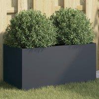 Berkfield Home Planter Anthracite 62x30x29 cm Steel in Black | Size: 62 x 30 x 29 cm