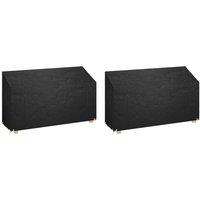 Berkfield Home Garden Bench Covers 2 pcs 12 Eyelets 210x70x70/88 cm Polyethylene in Black