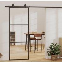 Berkfield Home Sliding Door ESG Glass & Aluminium 76x205 cm Black