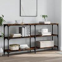 Berkfield Home Console Table Smoked Oak 150x29x75 cm Engineered Wood in Brown | Size: 150 x 29 x 75 cm