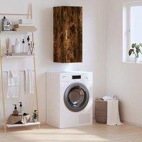 Berkfield Home Wall Mounted Cabinet Smoked Oak 34.5x34x90 cm in Brown