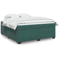 Berkfield Home Box Spring Bed with Mattress Dark Green 180x200 cm Velvet