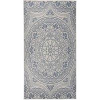 Outdoor Flatweave Rug 80x150 cm Blue Pattern