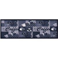 Berkfield Home Kitchen Carpet Washable Coffee Blue 45x150 cm
