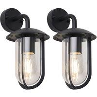 First Choice Lighting Set of 2 Bronty - Black Outdoor Wall Lights