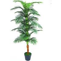Tradala Trees Large Lush Faux Artificial Areca Palm Tree Green Indoor House Plant in Dark Green | Size: 4ft