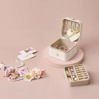 SONGMICS Portable Jewellery Box with Two Layers for Accessories in White