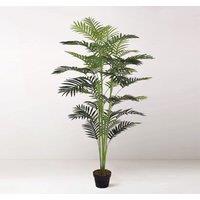 Tradala Trees Lush Artificial Tree Palm with Real Wood Trunk in Dark Green | Size: 4ft