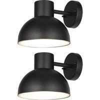 First Choice Lighting Set of 2 Arkle - Black IP44 Outdoor Wall Lights