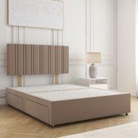 BSSPOKE Sienna Plush Velvet Divan Bed Set 24Headboard & 4Drawers No Mattress in Bronze | Size: Double
