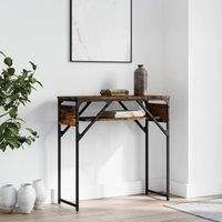 Berkfield Home Console Table with Shelf Smoked Oak 75x30x75cm Engineered Wood in Brown | Size: 75 x 30 x 75 cm