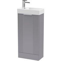 Balterley Retro Floor Standing Bathroom Vanity Basin Unit - 400mm - Satin Grey