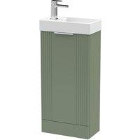 Balterley Retro Floor Standing Bathroom Vanity Basin Unit - 400mm - Satin Green