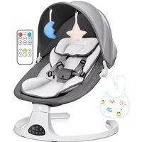 Hinsinc Baby Swing chair Grey-Bluetooth Electric Baby Swing Infant Music Cradle Bouncer Chair in Grey