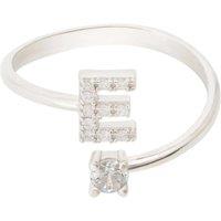 Latelita Women's Initial Ring Silver E in White
