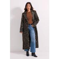 Dorothy Perkins Women's Petite Animal Wool Midi Coat | Size: 8