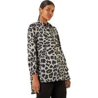 Roman Women's Animal Print Buttoned Shirt in Grey | Size: 10