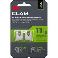 Command 3M CLAW Drywall Picture Hanger 11kg 4 Hangers/Pack 3PH11-4UKN in White