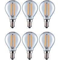 Eurolec P45 Clear Mini Globe E14 LED Clear Dimmable Light Bulb Pack | Size: Pack of 6