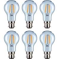 Eurolec A60 Classic Clear B22 LED Straight Filament Dimmable Light Bulb Pack | Size: Pack of 3