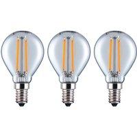 Eurolec P45 Clear Mini Globe E14 LED Clear Dimmable Light Bulb Pack | Size: Pack of 3