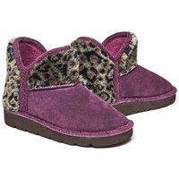 Moshulu Women's 'Snowman 3' Fluffy Bootie Slippers in Violet | Size: 6
