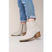 Moshulu Women's 'Morisot' Western Inspired Heeled Ankle Boot in Grey | Size: 7