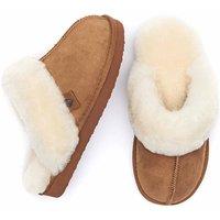 Moshulu Women's 'Tiree' Sheepskin Mule Slippers in Tan | Size: 4