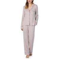 DKNY Women's Next Gen Classics Long Sleeve Notch Top & Pant Set in Pink in Light Pink | Size: Medium